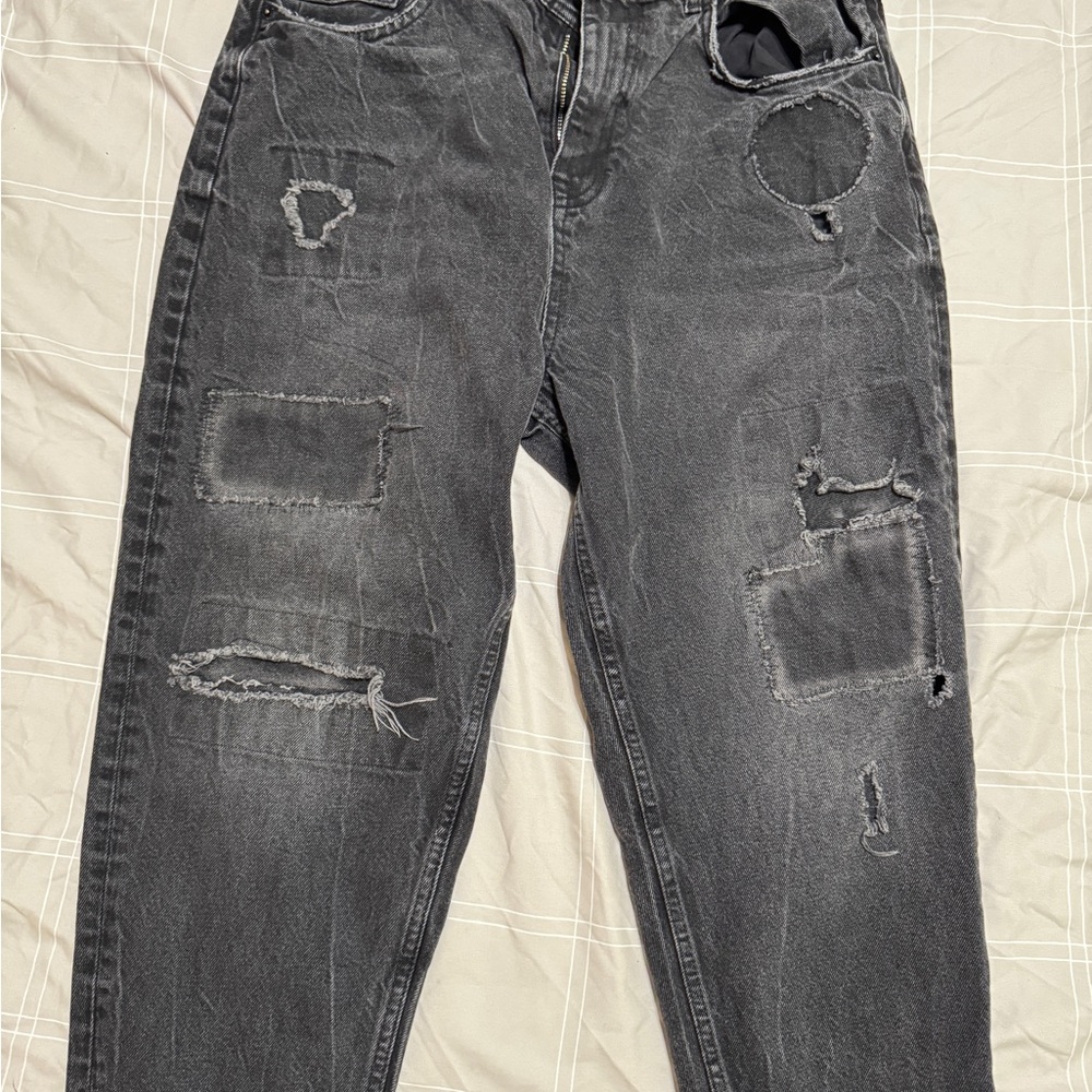Zara Charcoal Distressed Men Jeans